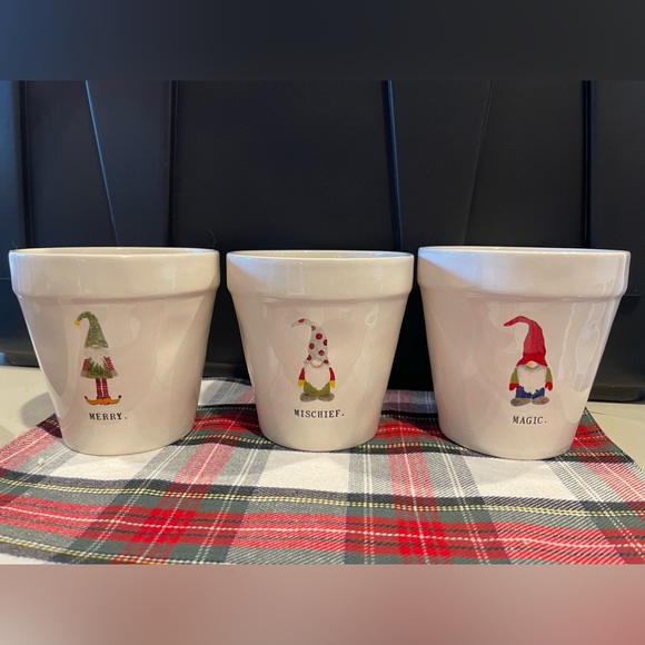 Rae Dunn MISCHIEF, MAGIC & MERRY planter set - Picture 4 of 4